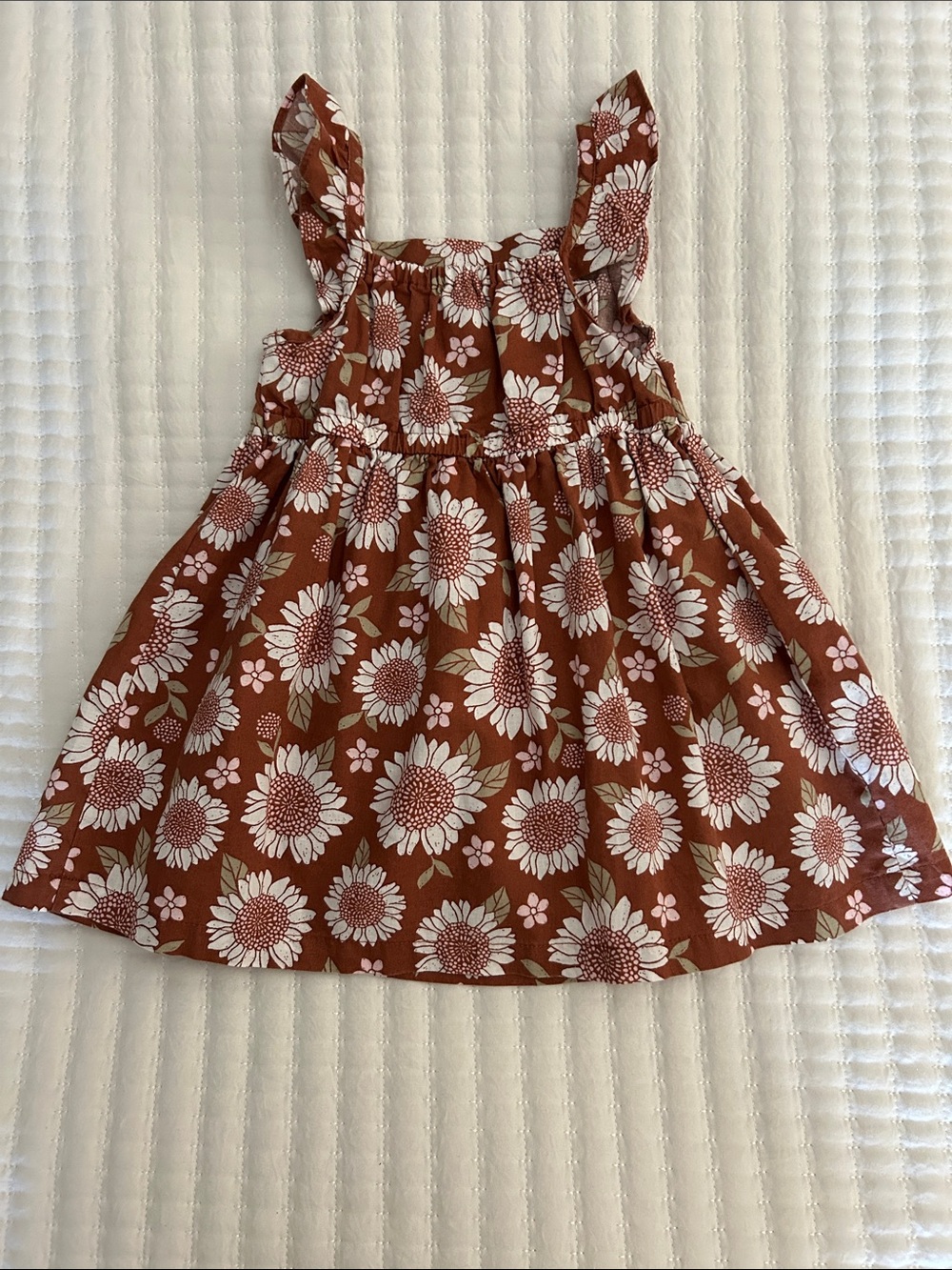 Carter's Sunflower Print Ruffle Strap Dress - Picture 2 of 5